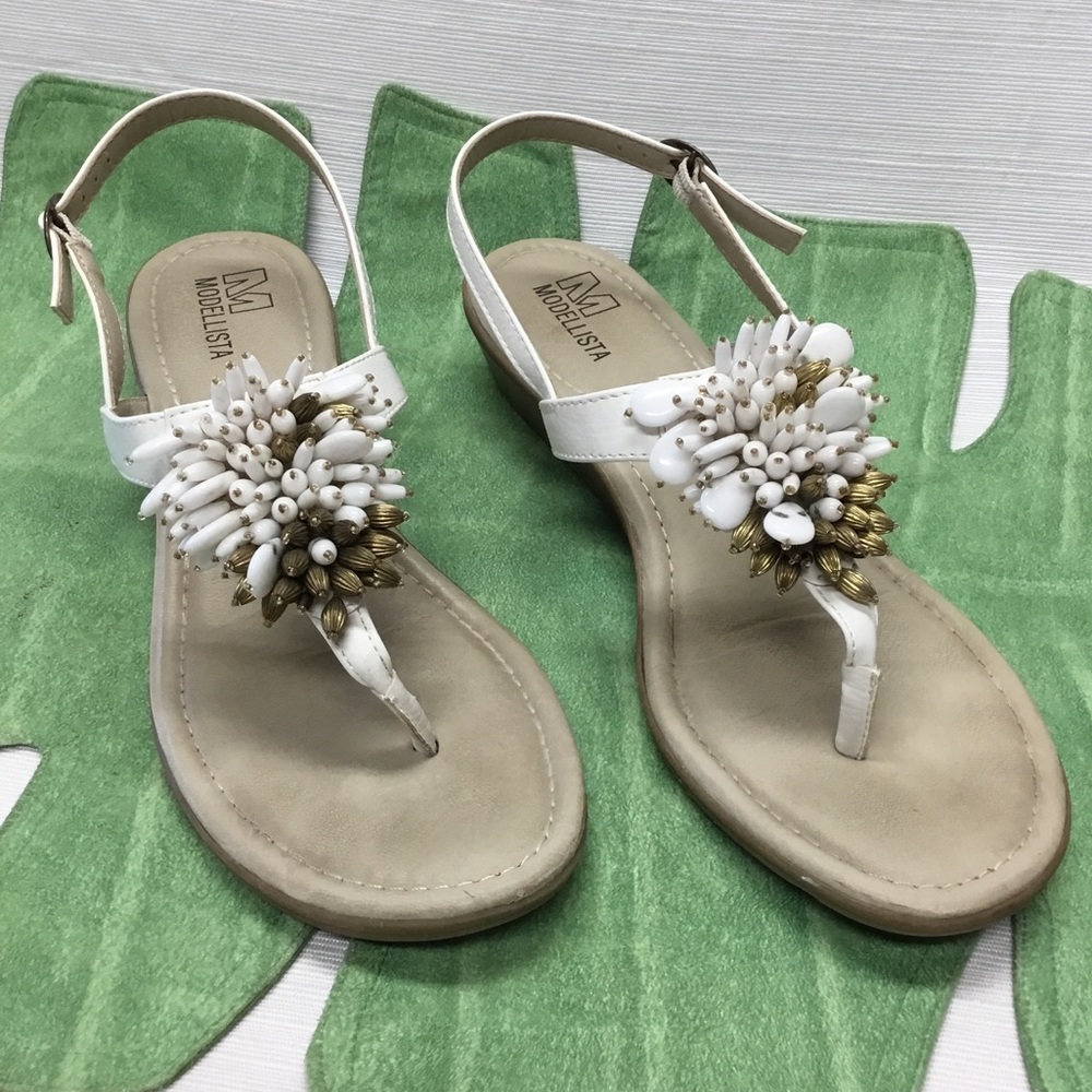 Beaded Thong Sandals by Modellista - Picture 2 of 8